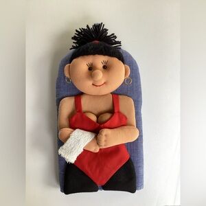 Novelty Vintage Hot Oven Mitt Jazz-Er-Cise Fitness Girl